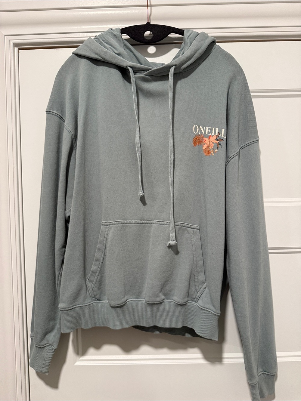 O'Neill Sage Green Crewneck Hoodie with Floral Logo